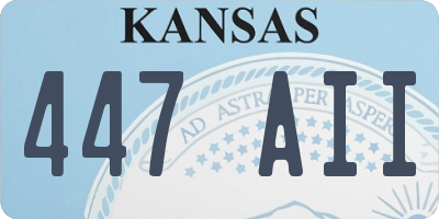 KS license plate 447AII