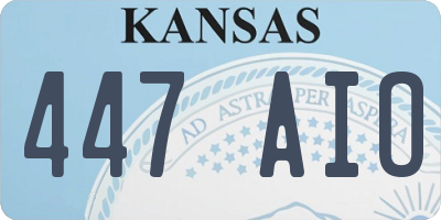 KS license plate 447AIO
