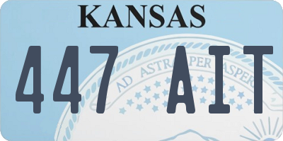 KS license plate 447AIT