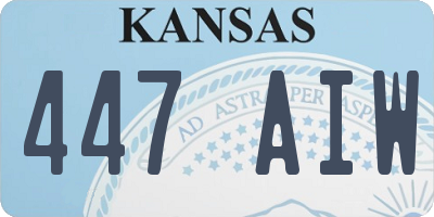 KS license plate 447AIW