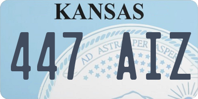 KS license plate 447AIZ