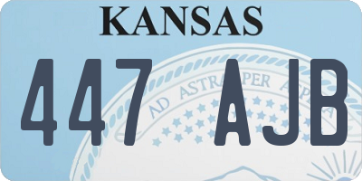KS license plate 447AJB