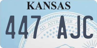 KS license plate 447AJC
