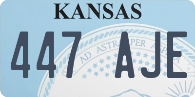 KS license plate 447AJE