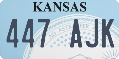 KS license plate 447AJK