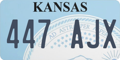 KS license plate 447AJX