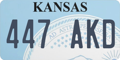 KS license plate 447AKD