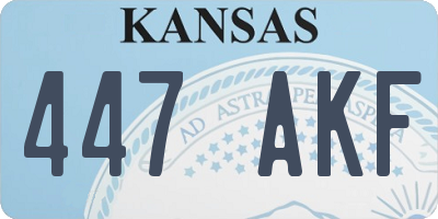 KS license plate 447AKF