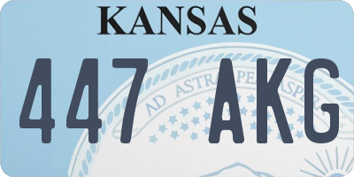 KS license plate 447AKG