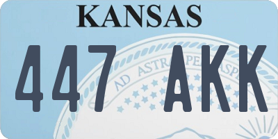 KS license plate 447AKK