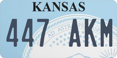 KS license plate 447AKM