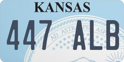 KS license plate 447ALB