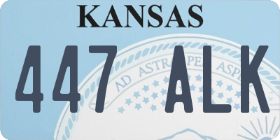 KS license plate 447ALK
