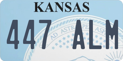 KS license plate 447ALM