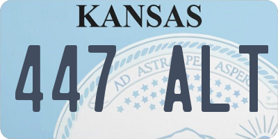 KS license plate 447ALT