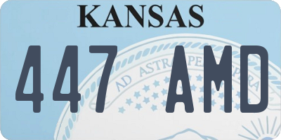 KS license plate 447AMD