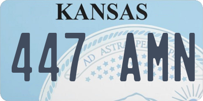 KS license plate 447AMN