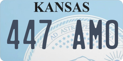 KS license plate 447AMO