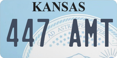 KS license plate 447AMT