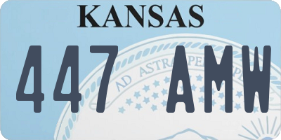 KS license plate 447AMW