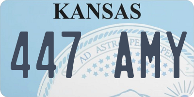 KS license plate 447AMY