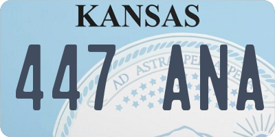 KS license plate 447ANA