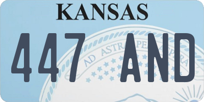 KS license plate 447AND