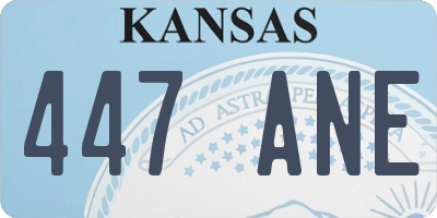 KS license plate 447ANE