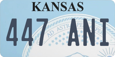 KS license plate 447ANI