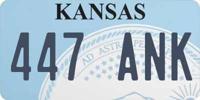 KS license plate 447ANK