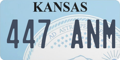 KS license plate 447ANM