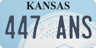 KS license plate 447ANS