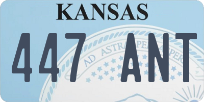 KS license plate 447ANT