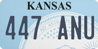 KS license plate 447ANU
