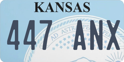 KS license plate 447ANX