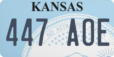 KS license plate 447AOE