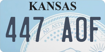 KS license plate 447AOF