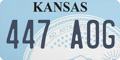 KS license plate 447AOG