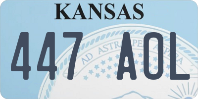 KS license plate 447AOL