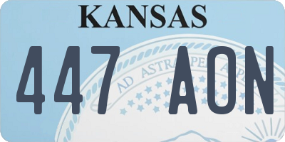 KS license plate 447AON