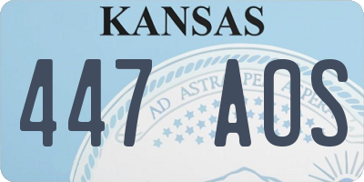 KS license plate 447AOS