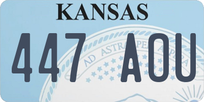 KS license plate 447AOU