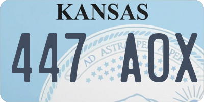 KS license plate 447AOX