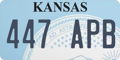 KS license plate 447APB