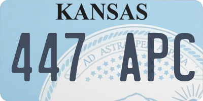 KS license plate 447APC