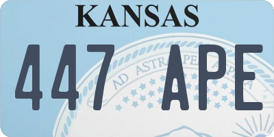 KS license plate 447APE
