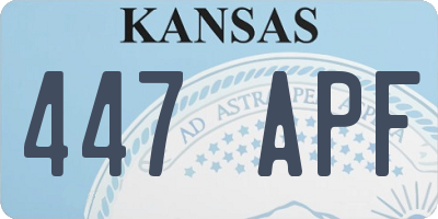 KS license plate 447APF