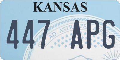 KS license plate 447APG