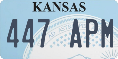 KS license plate 447APM