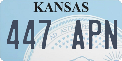 KS license plate 447APN